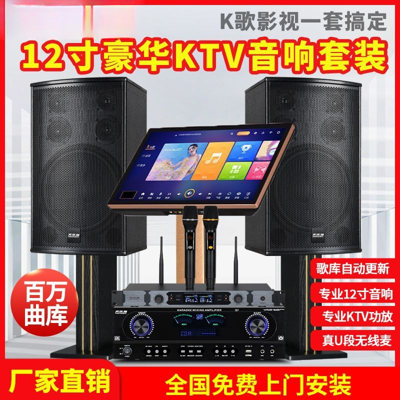 Full Set of Home Audio Ktv Family Set Karaoke Machine Living Room Stage Professional Complete Set of 12inch Speakers