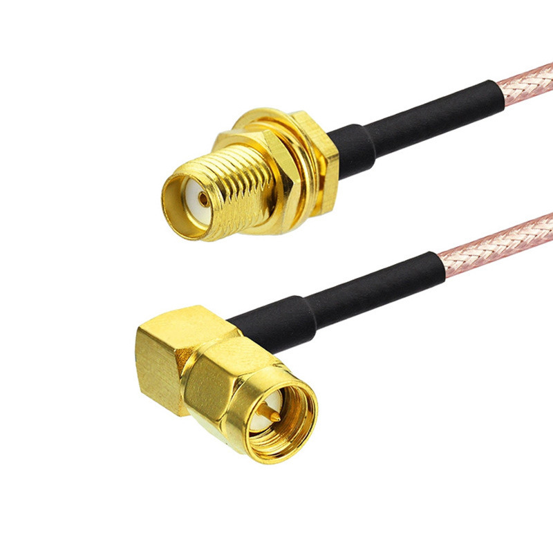 天线延长线SMA公头转接SMA母头WIFI天线馈线弯头SMA