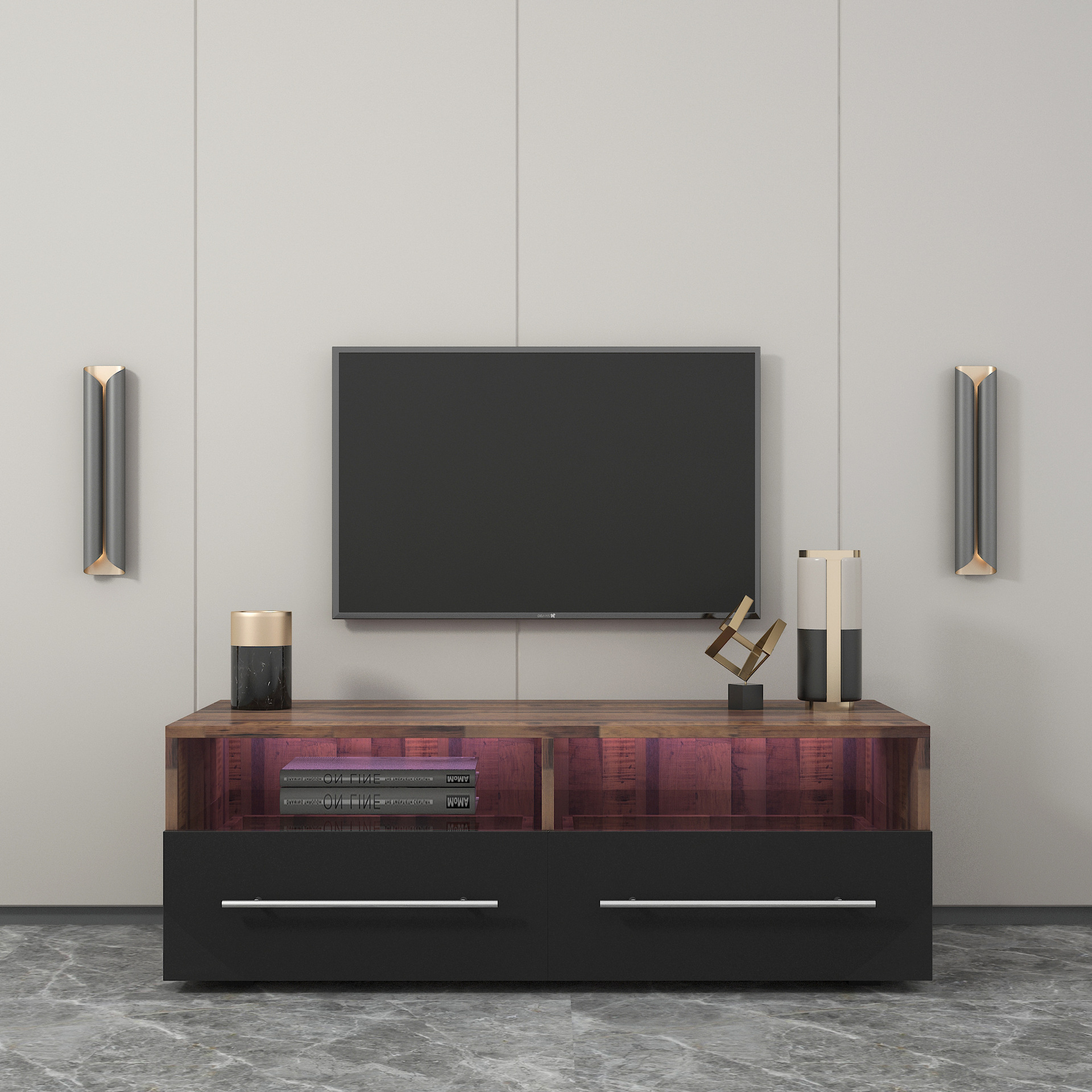 Moderno de madera de estilo simple casa sala de estar hotel apartamento TV gabinete piso pequeño apartamento visual gabinete