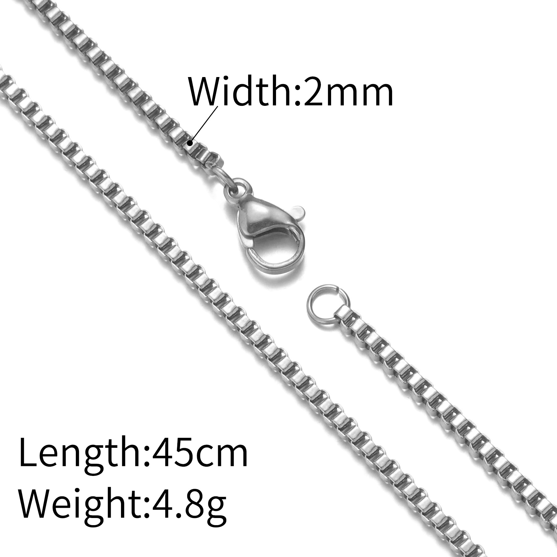 Lina Girl Titan-Perlenkette mit Schlangenknochen-Anhänger, farbecht, galvanisiert, quadratisch, aus europäischem und amerikanischem Edelstahl, kubanischem Stil_voghion.com