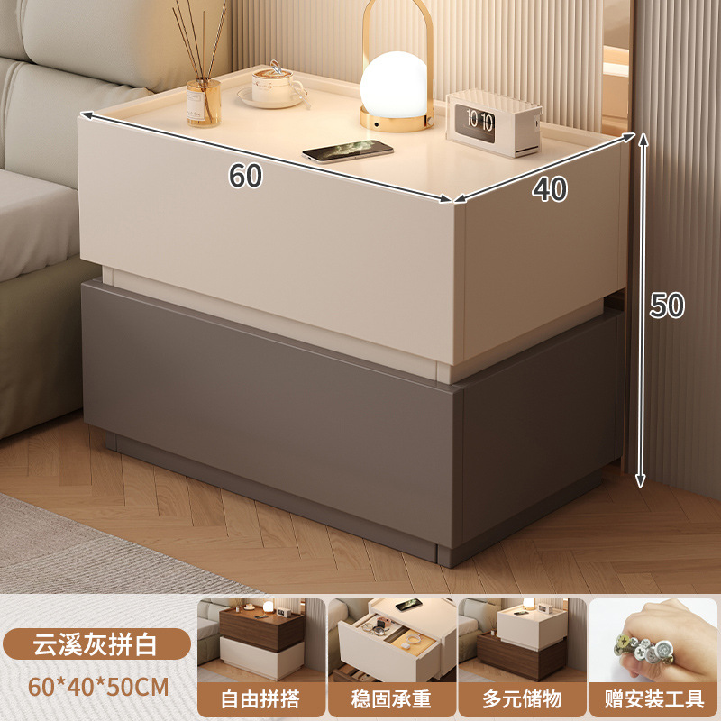 Mesa de cabezal de cama dormitorio lujoso italiano minimalista personalidad creativa cabecera baja combinación de bloques modular cabecera