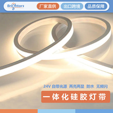 led硅胶24v灯带一体挤出型氛围线性灯嵌入式线条灯柔硅胶灯带单色