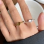 银素小众开口爱心指环