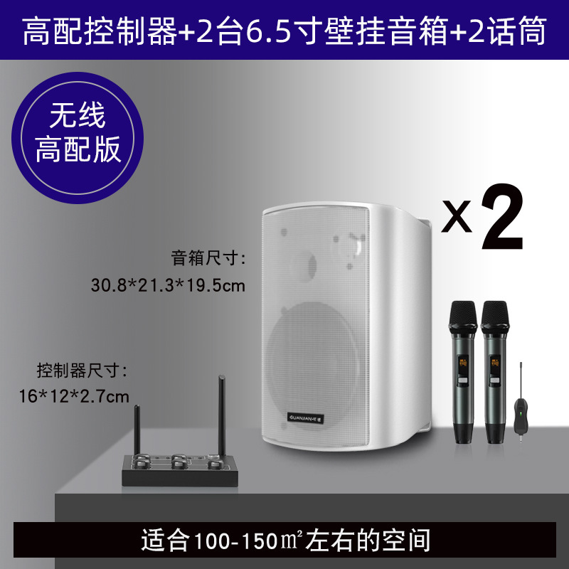 壁挂无线音响店铺舞蹈教室餐厅健身房会议室商用音箱组合套装|undefined