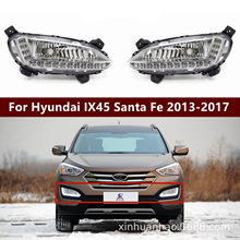 适用于 13-15款现代全新胜达ix45日行灯led日间行车灯 前雾灯总成
