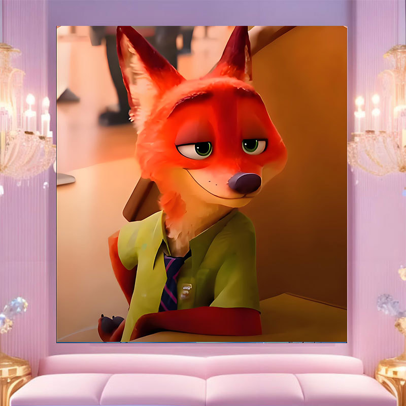 20 * 20 Crazy Zoo City pintura digital a mano diy dibujos animados pintura a mano Judith Decoration