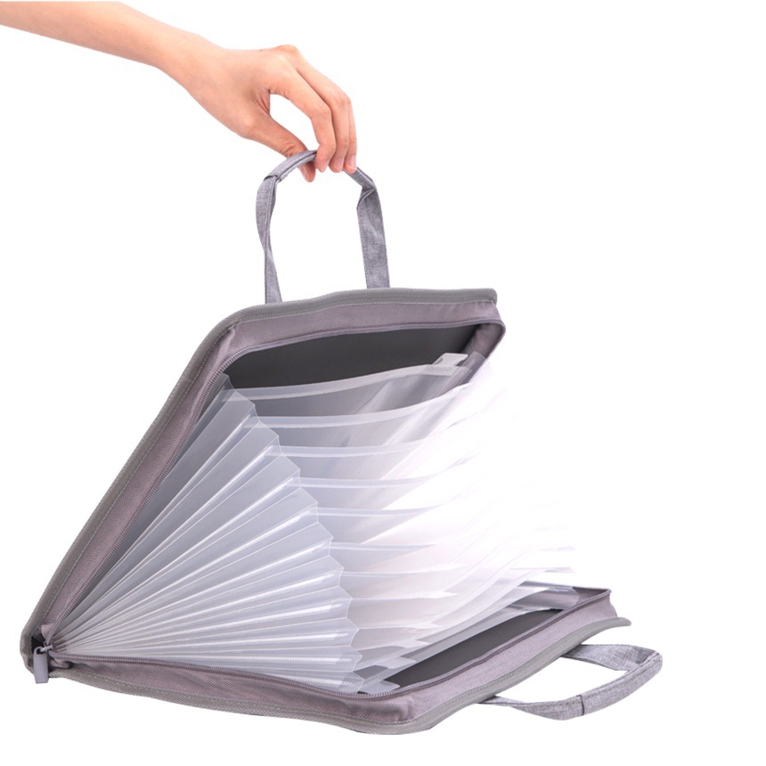 Deli/Deli 72560 tela bolsa de órgano portátil 13 rejilla A4 carpeta estudiante prueba bolsa de almacenamiento de papel de oficina de texto