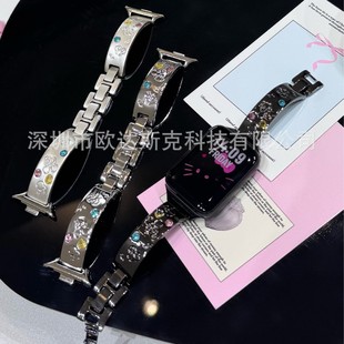 Suitable for Apple Cute Color Diamond Mickey Metal Bracelet Watch Strap Apple Watchs10/9/8/Se/76