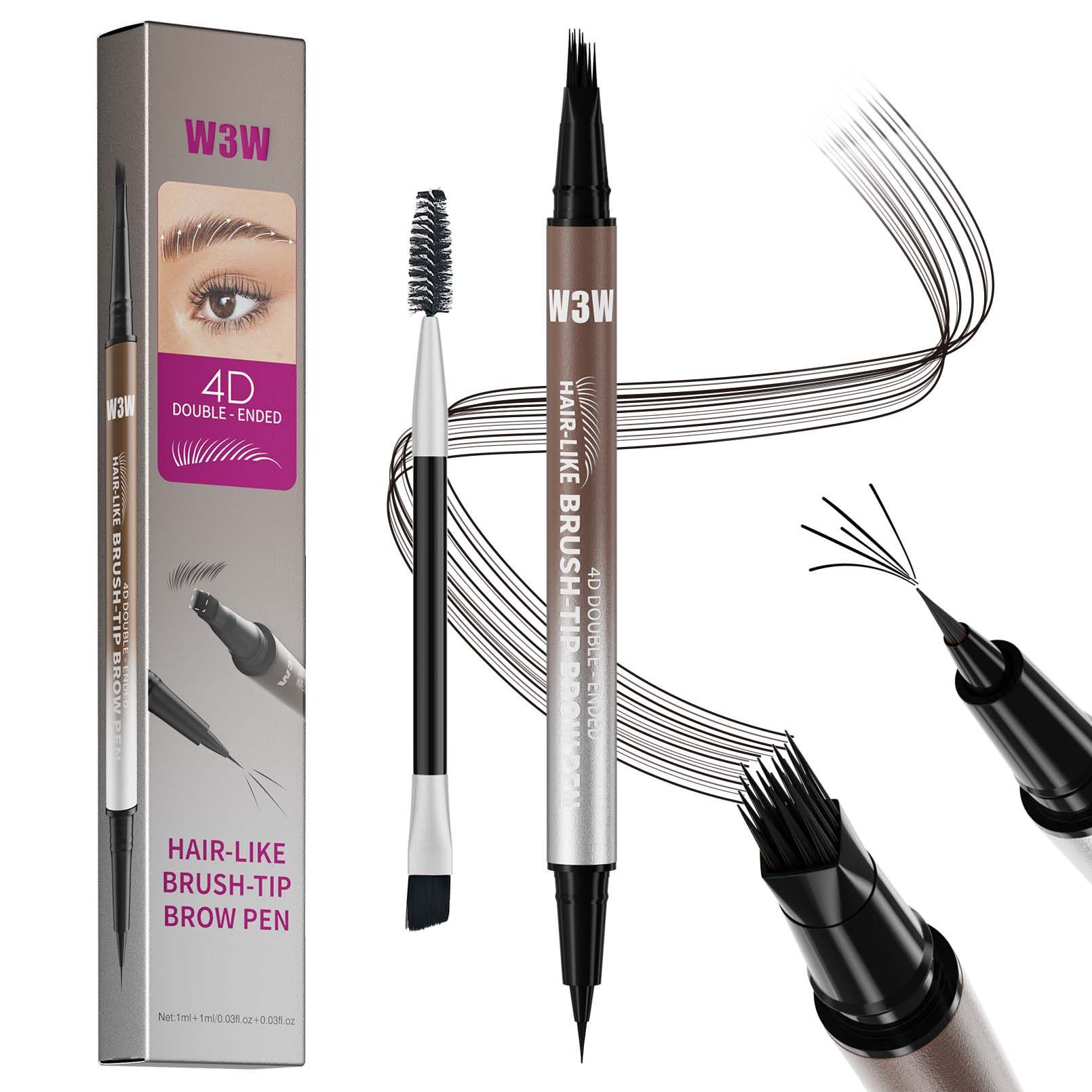W3W Amazon's Best-Selling Wild Eyebrow Double-Ended Eyebrow Pencil Waterproof and Sweat-Proof Multi-Pronged Brush Liquid Eyebrow Pencil