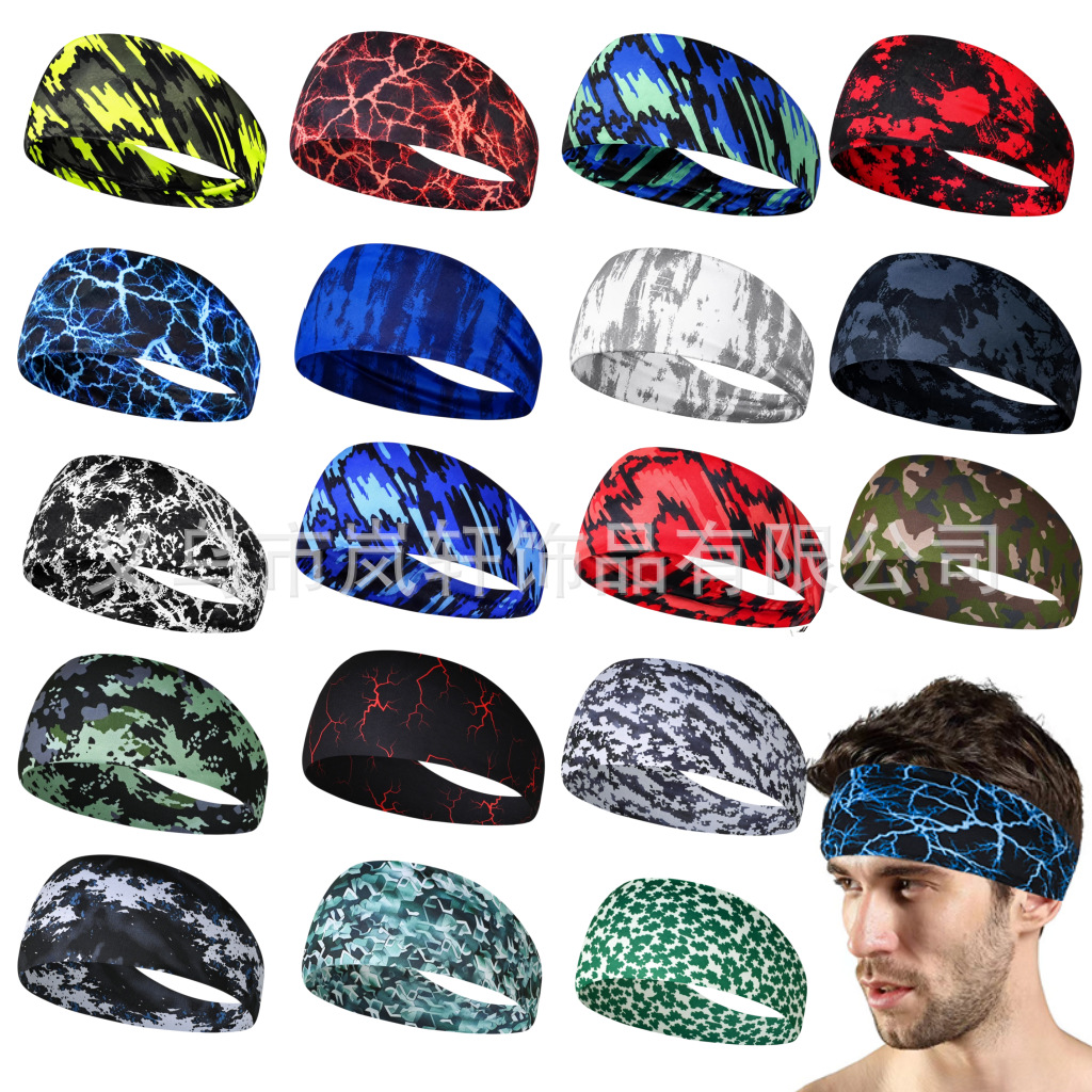 Cross-Border sports headband sweat-absorbent breathable sports headscarf running fitness sports antiperspirant band yoga hair band hair generation
