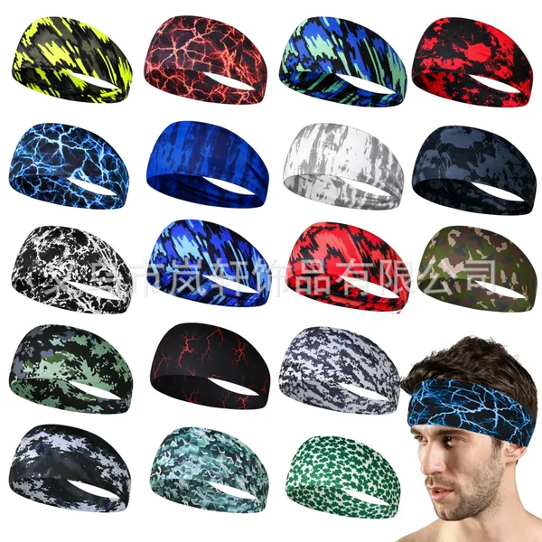 Cross-Border sports headband sweat-absorbent breathable sports headscarf running fitness sports antiperspirant band yoga hair band hair generation