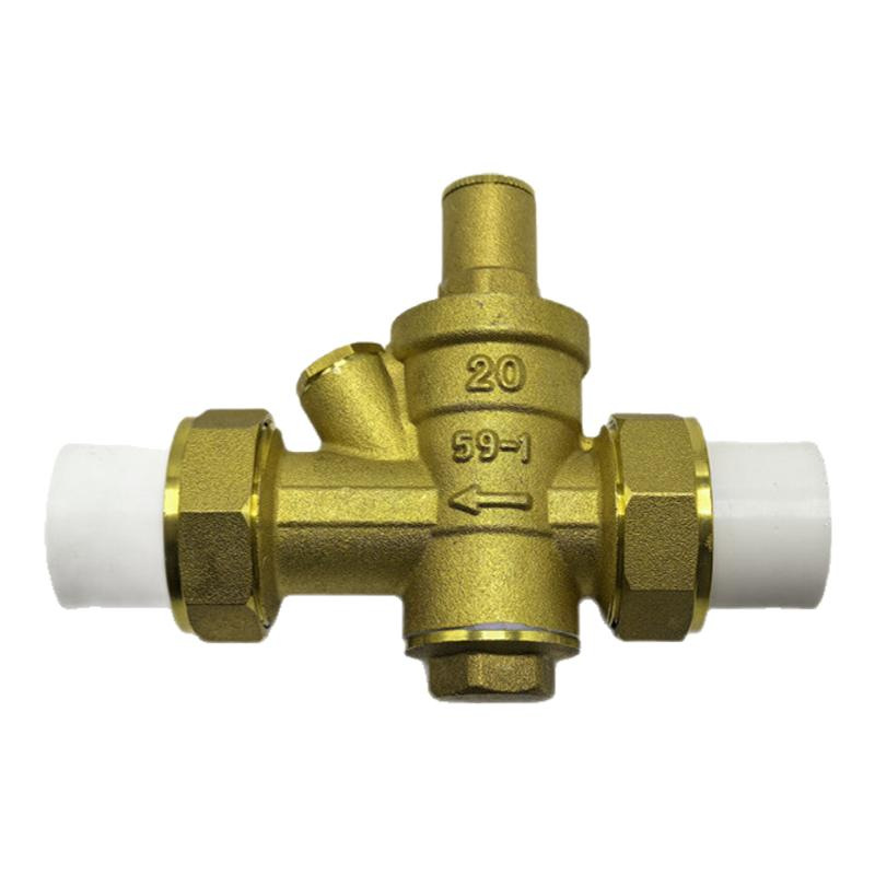 黄铜加厚ppr减压阀DN25工程防泄漏减压阀.黄铜体双活接热熔减压阀