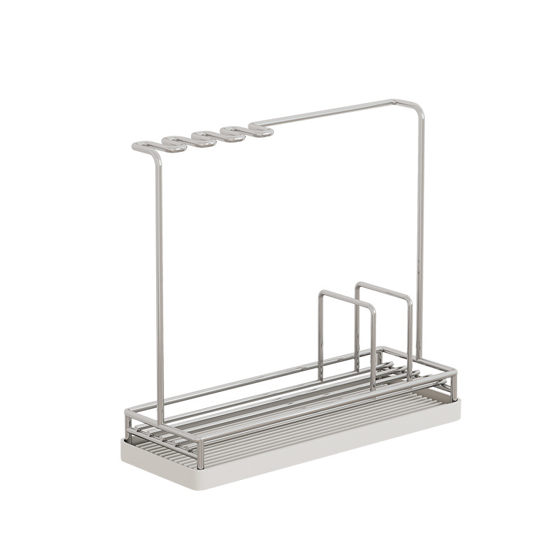 304 Stainless Steel Kitchen Small Apartment Narrow Rack Sponge Draining Storage Rack Household Countertop Sink Storage
