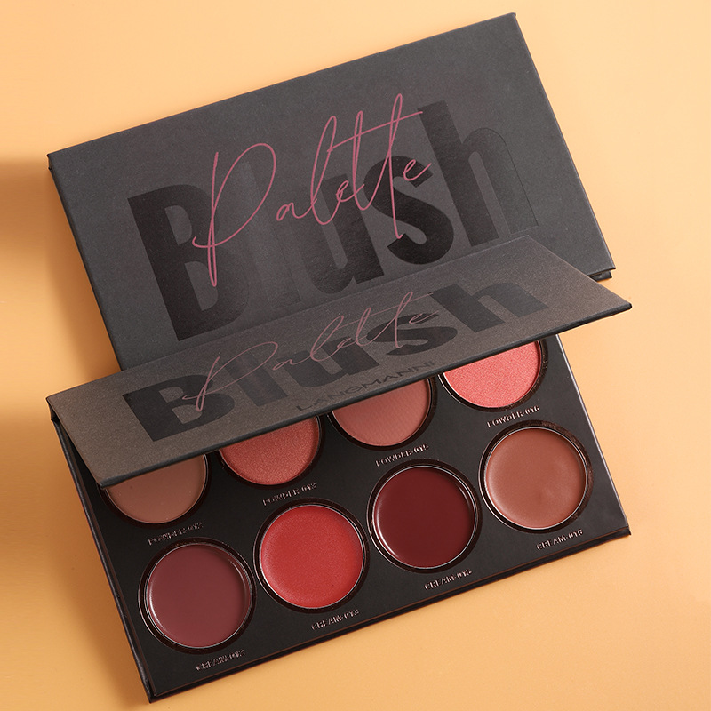 Langmanni Eight-color matte Blush High Disc brightens skin tone Natural Blush Plate Blush Cream undefined