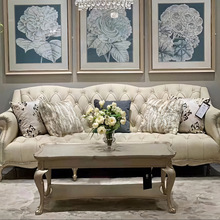 美式图尔乐章家具art沙发组合法式复古实木雕花客厅三人整装沙发
