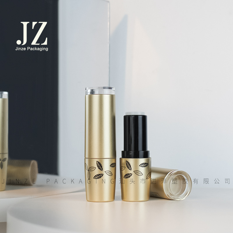 进泽 圆管透明顶片卡扣印花喷漆口红管 唇膏管 彩妆包材