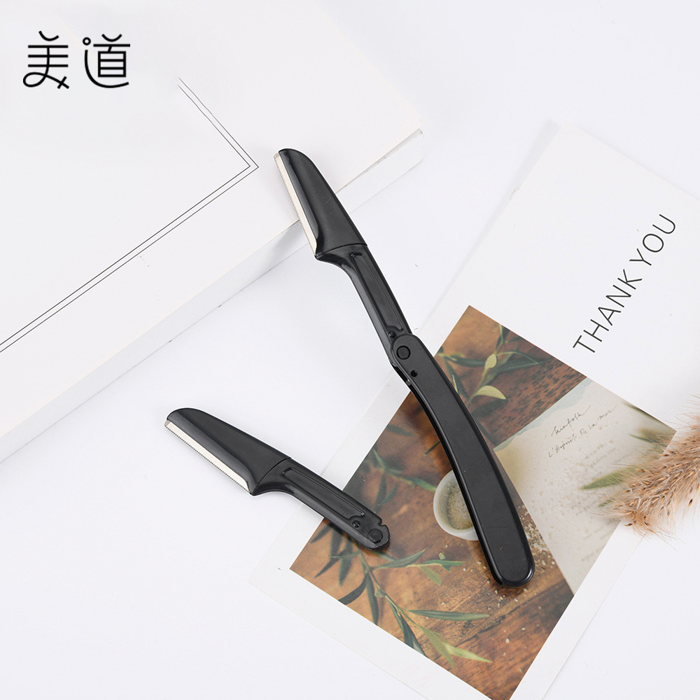 Eyebrow Trimmer, Eyebrow Razor with Replaceable Blades, Eyebrow Trimmer, Beauty and Makeup Tool, Foldable Portable Eyebrow Comb with Eyebrow Comb