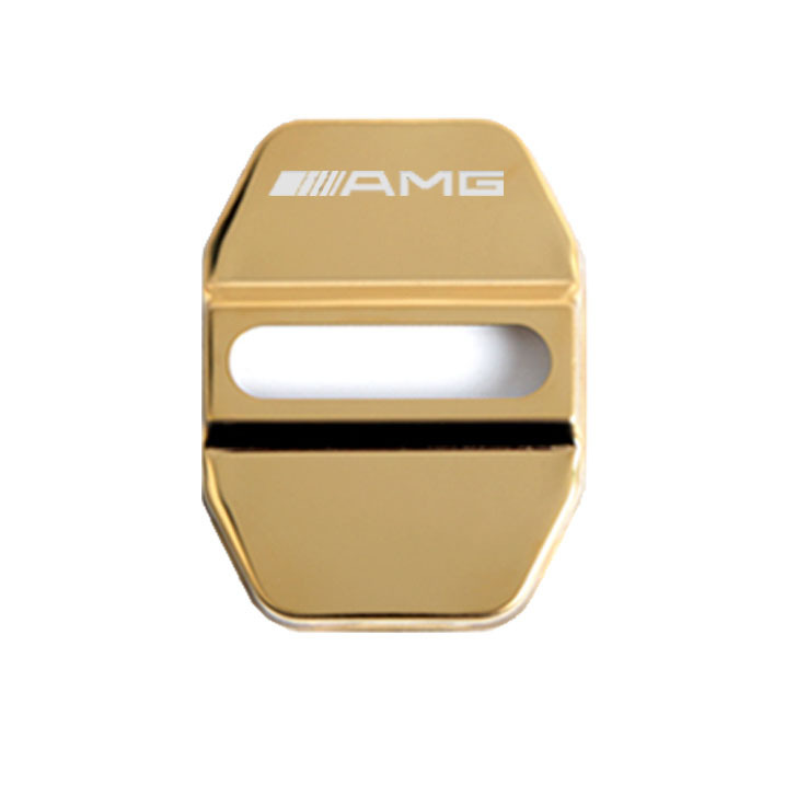 Other Automotive Interior Supplies, Mercedes-Benz Titanium Black Door Lock - gold-4pcs-amg-logo