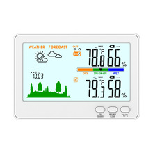 新款家用室内外温湿度计无线433气象站LCD彩屏天气预报Type-C接