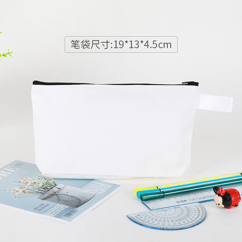 キャンバスペンバッグカスタムロゴ女性クロスボーダーアマゾンジッパー旅行化粧品バッグ肥厚文具収納袋卸売|undefined