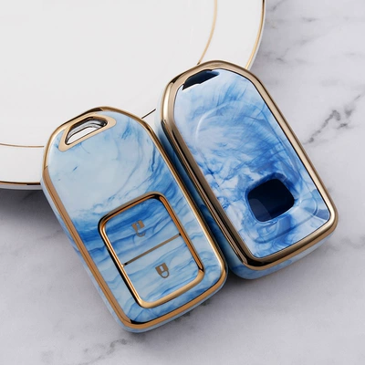 Car key bag: New Model Bentian Key Cover - pe-bag-blue-and-white-porcelain-2-keys