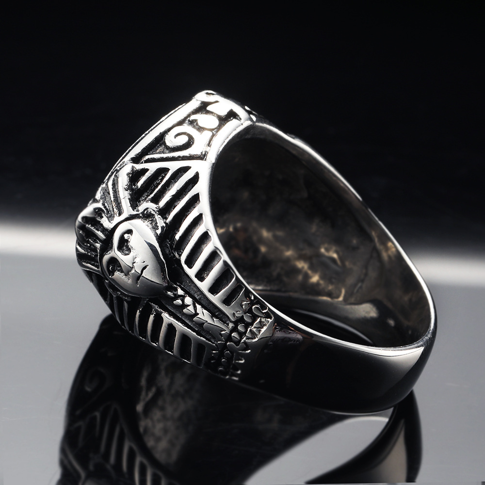 Eye Pattern Men's Gender Retro Eye Titanium Steel Polishing Men's Rings