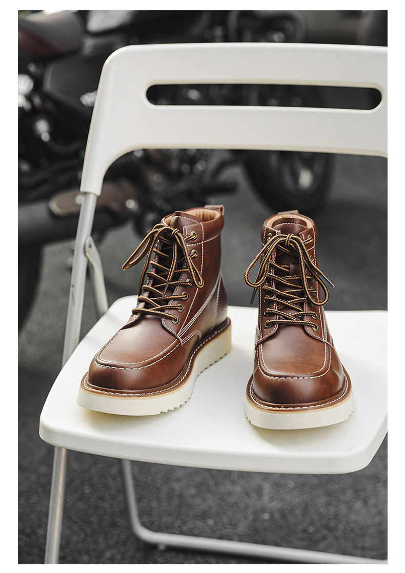 Herren Martin Boots Mit Dicker Sohle Für Outdoor Und Arbeit_voghion.com