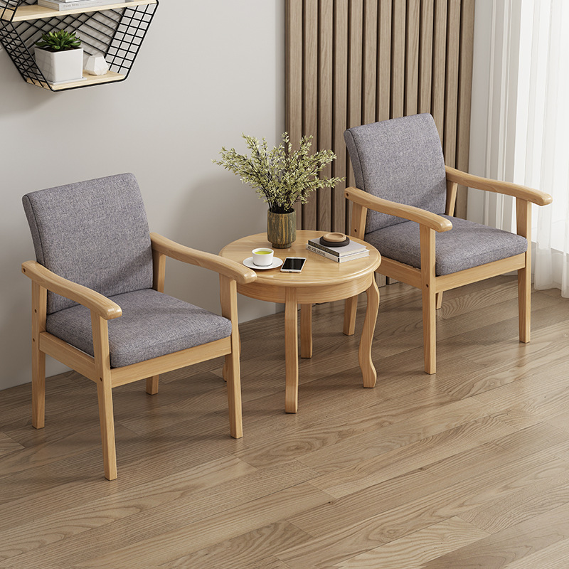 Madera maciza nórdica solo sofá silla respaldo balcón mesa de té silla casa ocio Oficina silla combinación traje