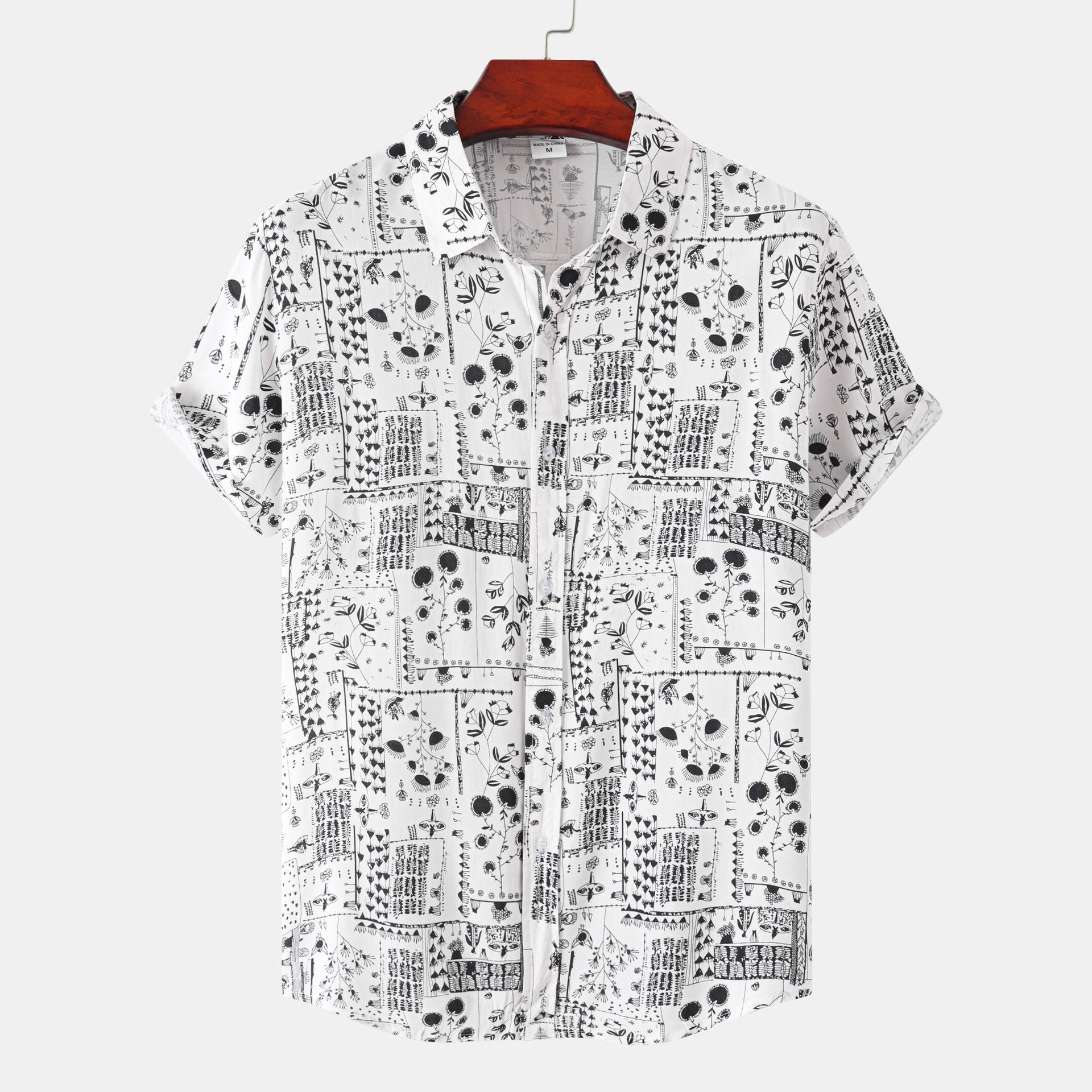Comercio exterior transfronterizo ropa de hombre 2022 primavera y verano nuevos hombres a rayas slim fit popular todo partido camisa de manga corta ropa de hombre al por mayor
