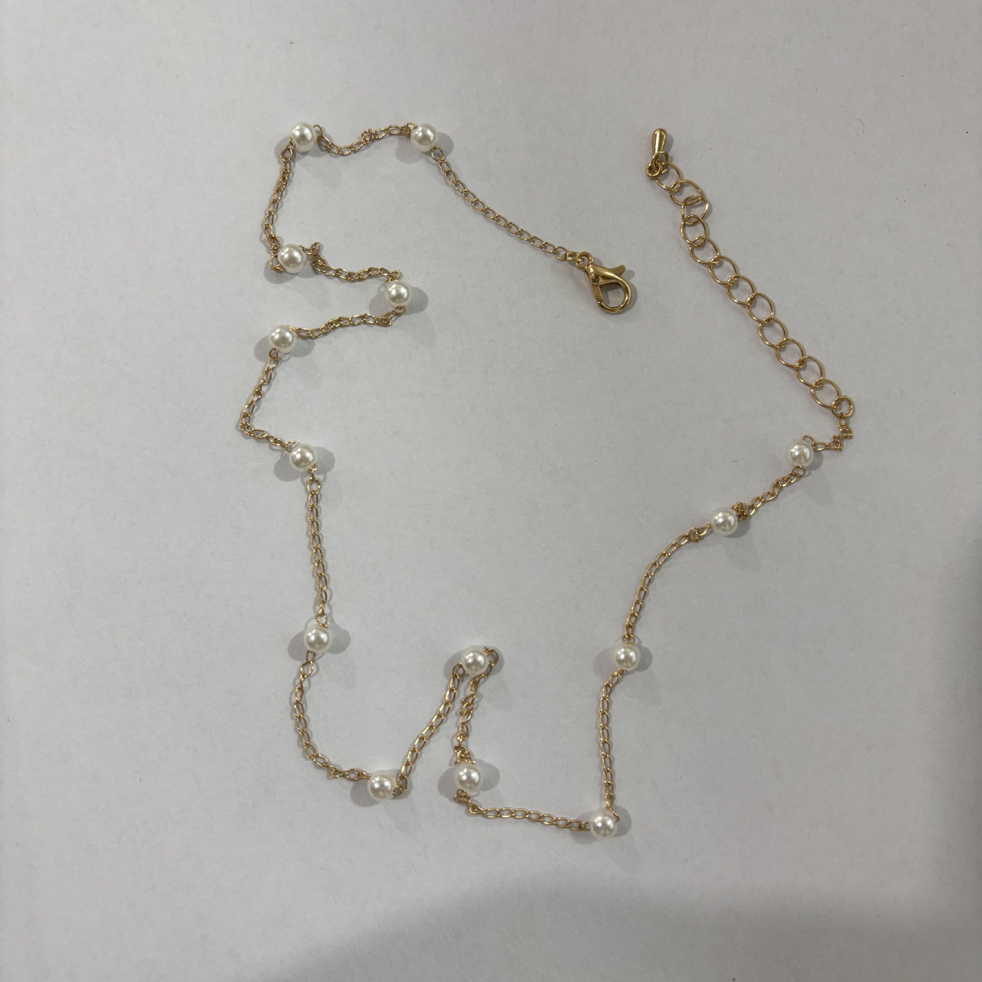 Amazon Çapraz Sınır Yeni Inci Kolye Kadın İnce Zincir Sedef Kemeri Zinciri Fransız Vintage Basit Aksesuar Kadın Toptan
