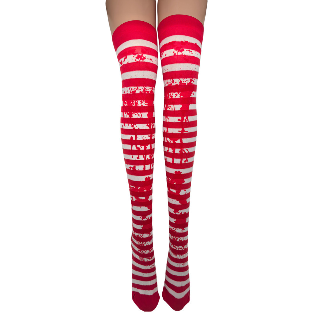 Los fabricantes suministran las medias del Festival del partido de Halloween Festival visten accesorios de ropa calcetines sobre la rodilla calcetines de sangre calcetines de enfermera
