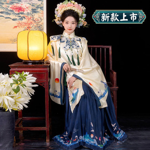 New Original [Oriental Rhyme] Ming-made Heavy Industry Embroidered Pleated Skirt Chinese Style Daily Spring, Summer and Autumn suit