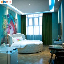 情侣公寓圆床水床民宿家具轻奢主题酒店宾馆电动床轻奢客栈床