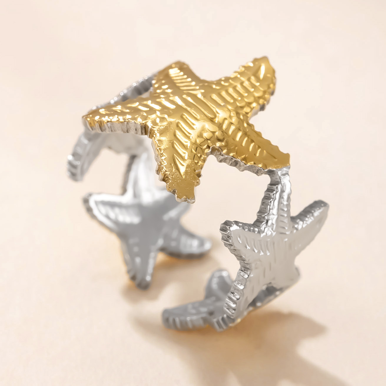 Nuevo anillo de acero inoxidable transfronterizo Flor hidráulica Amor Anillo a juego de colores Diseño de nicho Personalidad Fábrica de joyas de acero de titanio image 17