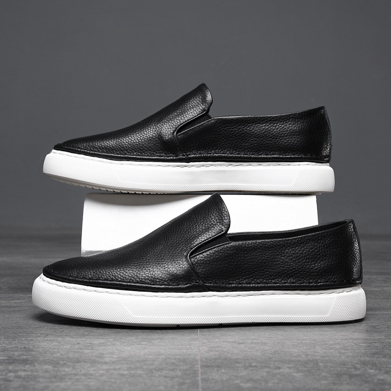 Slip-on Lazy White Shoes Soft Bottom Soft Face Men's sneaker First Layer Cowhide Men's Casual Shoes Sneakers for Hair Slip-on Lazy White Shoes Soft Bottom Soft Face Men's sneaker First Layer Cowhide Men's Casual Shoes Sneakers for Hair