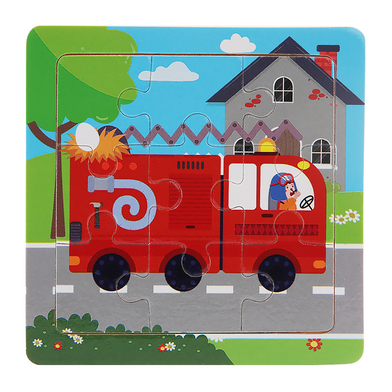 Puzzle infantil de madera mini 9 piezas puzzle puzzle puzzle animal de color pensamiento puzzle juguetes puzzle puzzle