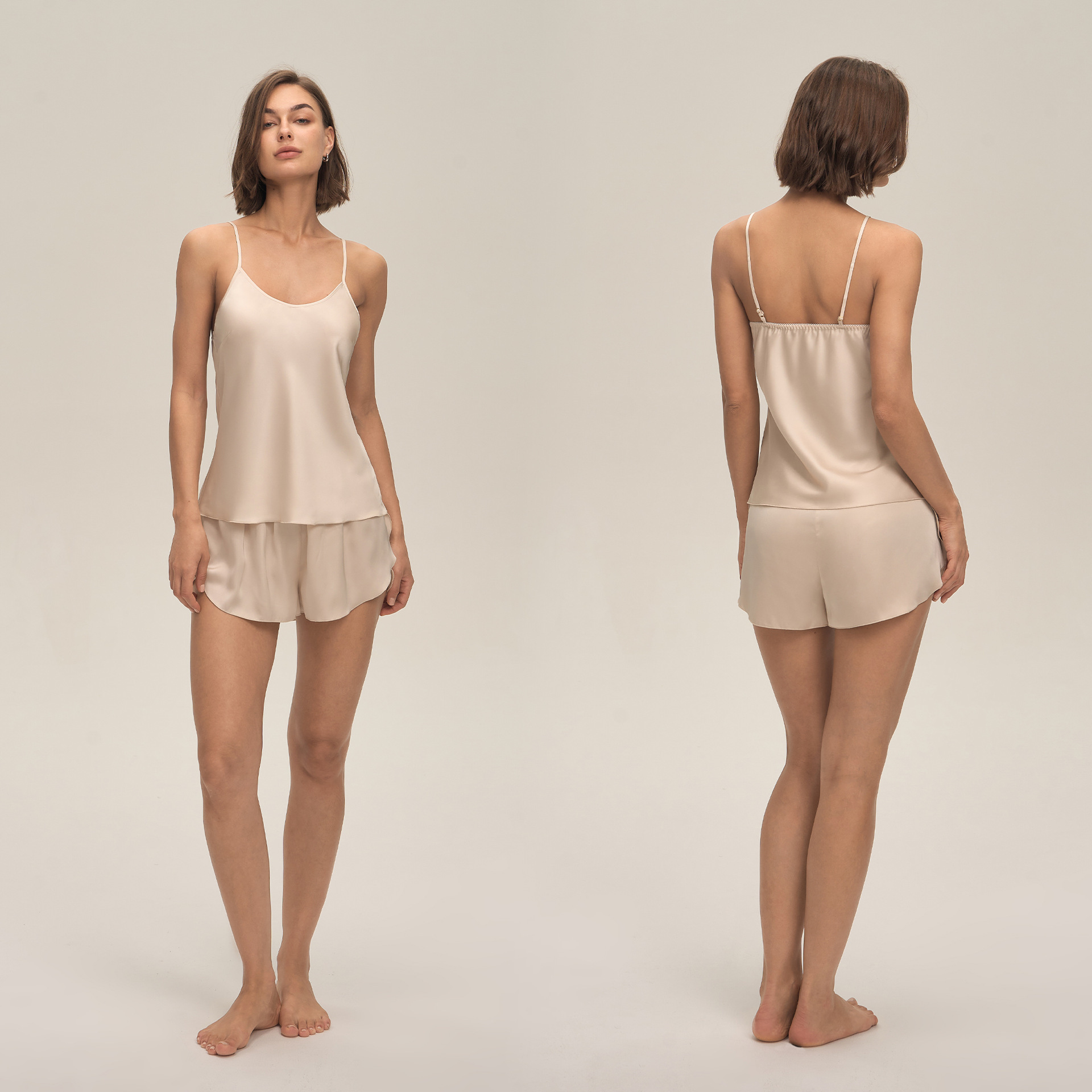 Europa y los Estados Unidos sexy satén de color sólido Chiffon string pantalones cortos para mujeres pijamas de verano ropa para el hogar TZ25930 image 8