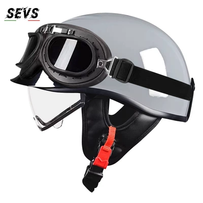 helmet, electric vehicle helmet, Japanese-style, Motosiklet kaskı (dəbilqə) - cement-gray-transparentblack-frame-mirror-m