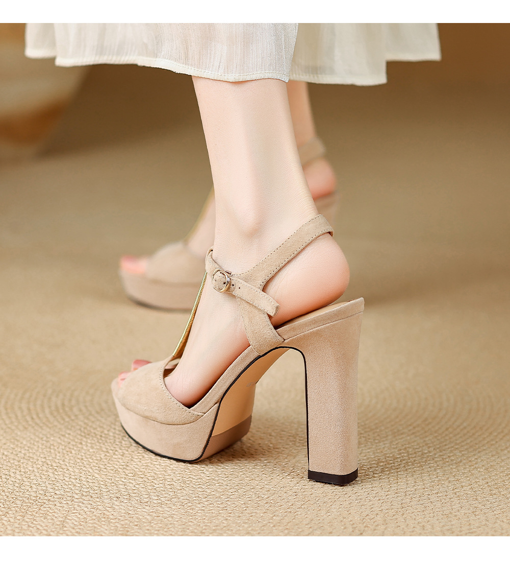 Sandal cao gót nữ hở mũi đế xuồng gót vuông 9 cm — màu đen, màu mơ chi tiết 8