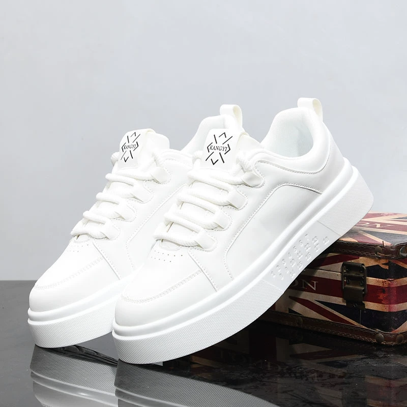 Новые европейские дышащие легкие роскошные белые туфли из натуральной кожи, мужские универсальные модные повседневные кроссовки на толстой подошве, увеличивающие рост, 552