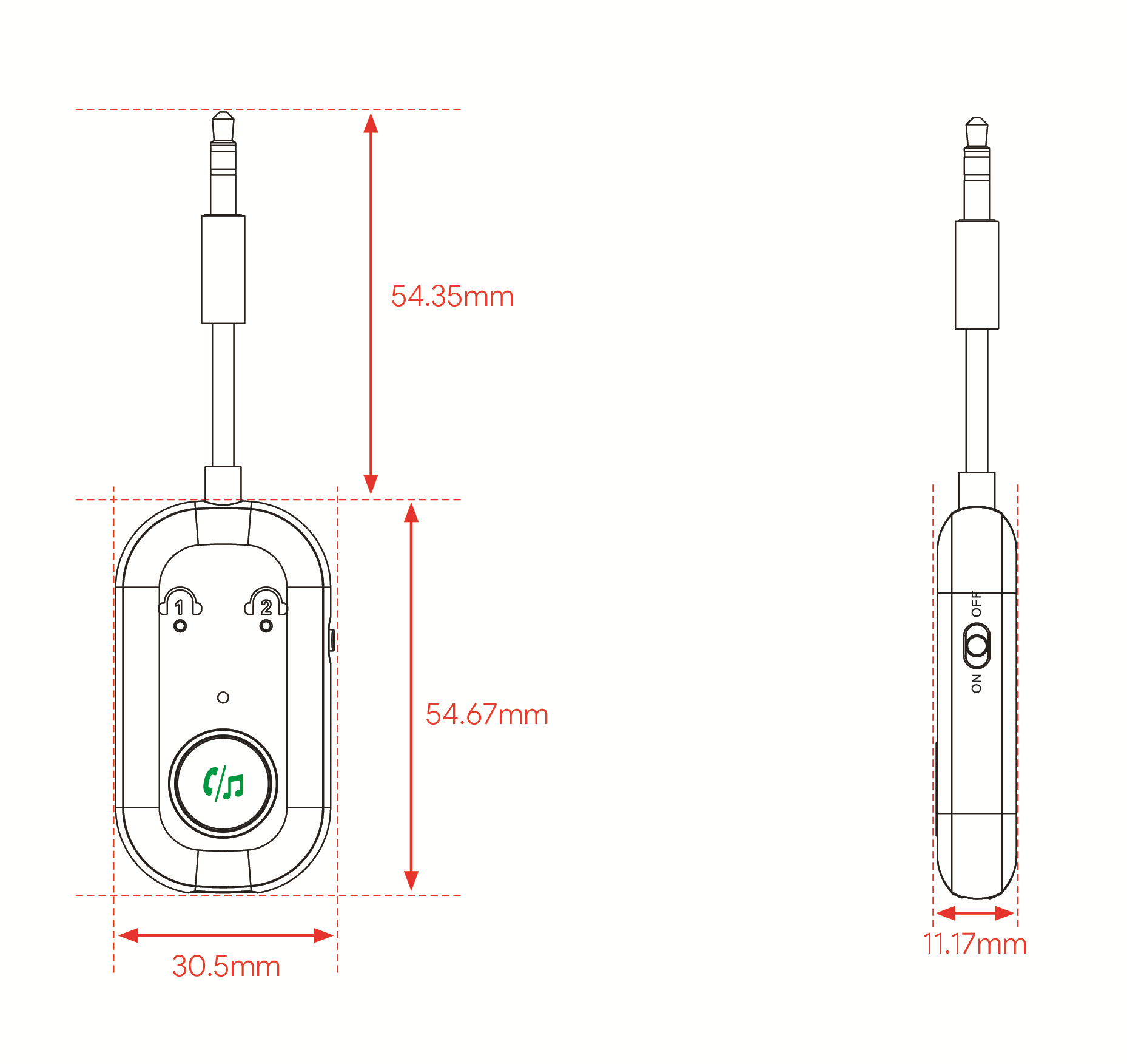 BR08 integrated transceiver car AUX Bluetooth receiver Bluetooth 5.3 adapter 3.5 mm audio conversion connector