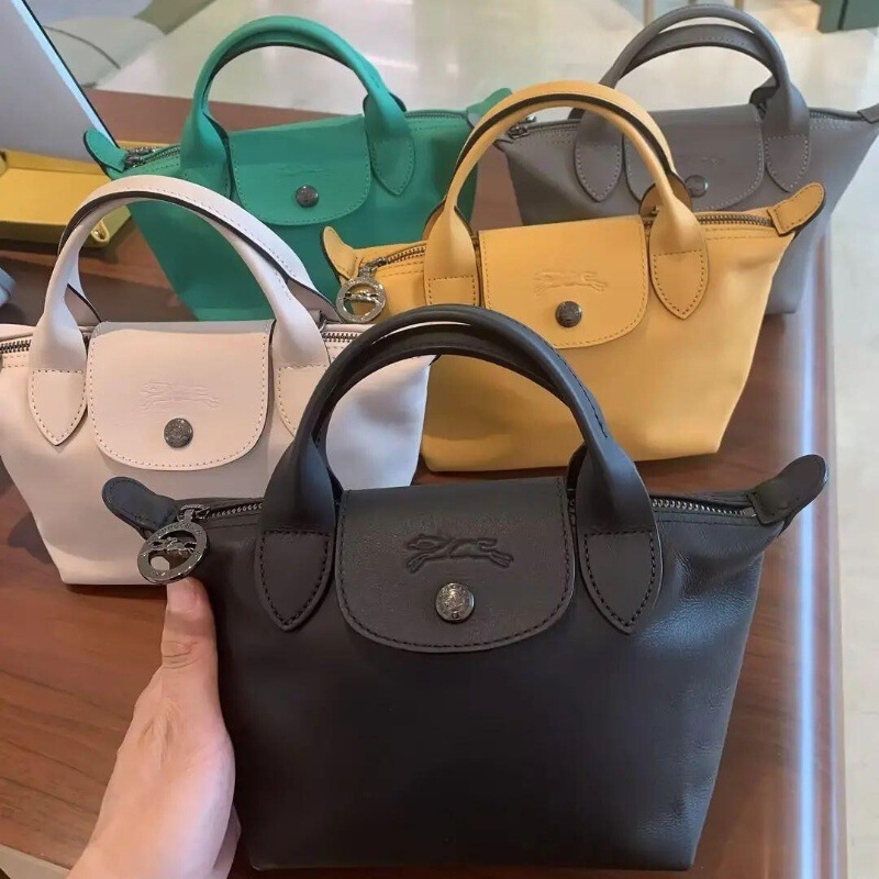 Longxiang New Mini Fashion Lambskin Genuine Leather Full Leather Satchel Shoulder Crossbody Armpit Mobile Phone Bag Ladies Dumplings