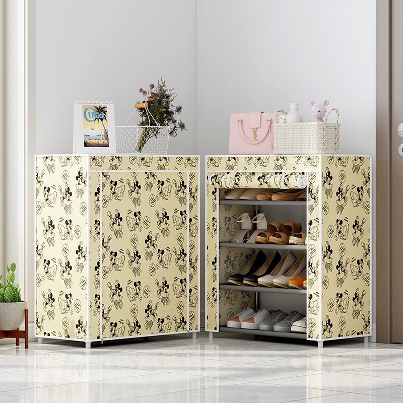 Shoe Rack Multi-Layer Simple Household Dust-Proof Cloth Shoe Cabinet Dormitory Door Space-Saving Sunshade Simple Modern Fabric