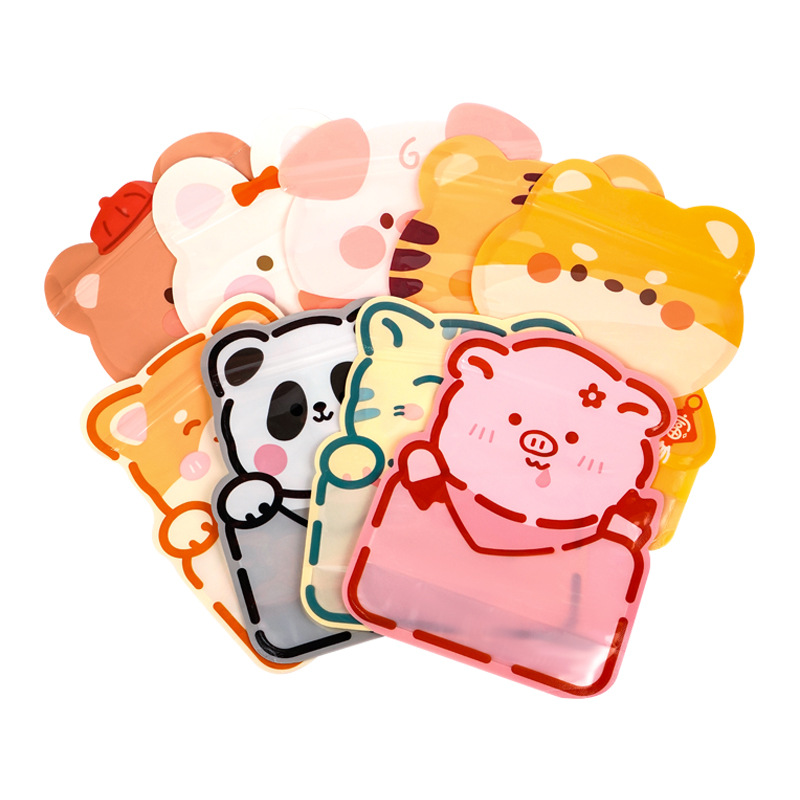 Bocadillos de animales adorables, bolsas autosellables, bolsas para dulces, productos horneados, bolsas de embalaje selladas, regalos para niños, bolsas de regalo