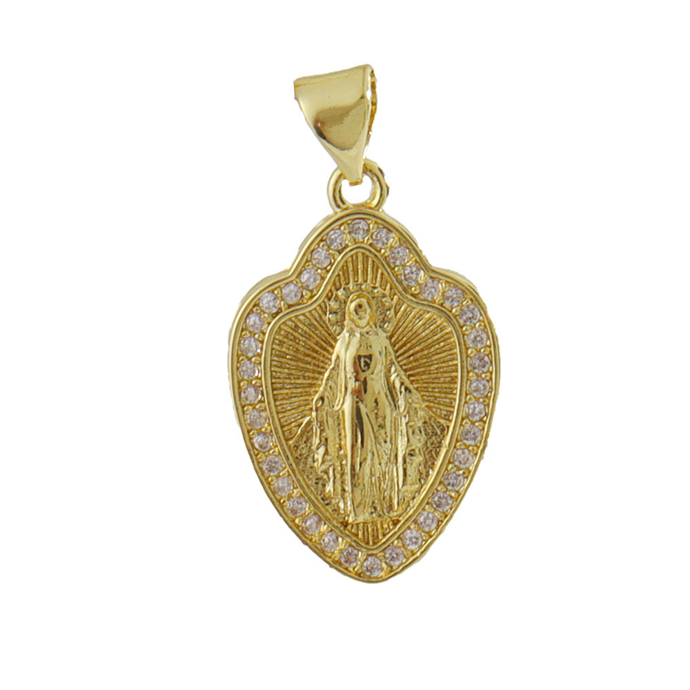 3g Weight Pendant Jewelry Making Type 14*26mm Jewelry Making Size Gold Plated Plating Material Zircon Inlay Material DIY Jewelry Accessories Classification 1 Piece Quantity Copper Material Human, Cross, Virgin Mary Pattern Inlay Design Vintage Style, Religion, Simple Style Style 1 Piece 14*26mm Copper Zircon Gold Plated Human Cross Virgin Mary Pendant 1