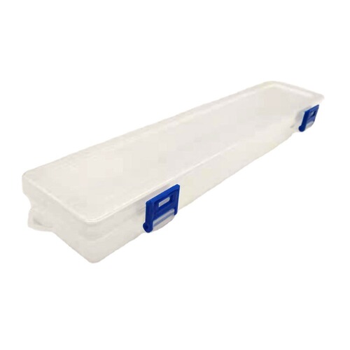 Extra long blue buckle water chalk box, special for art students, brush oil painting acrylic watercolor brush transparent storage box