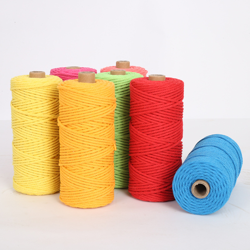 批发彩色棉绳手工diy编织捆绑装饰挂毯材料绳吊牌绳 捆扎棉绳棉线