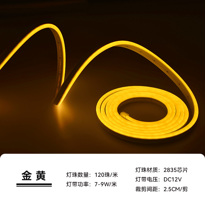 Tira de Luz LED Neón Flexible de Silicona 12V 6x12 2835 Impermeable para Exterior
