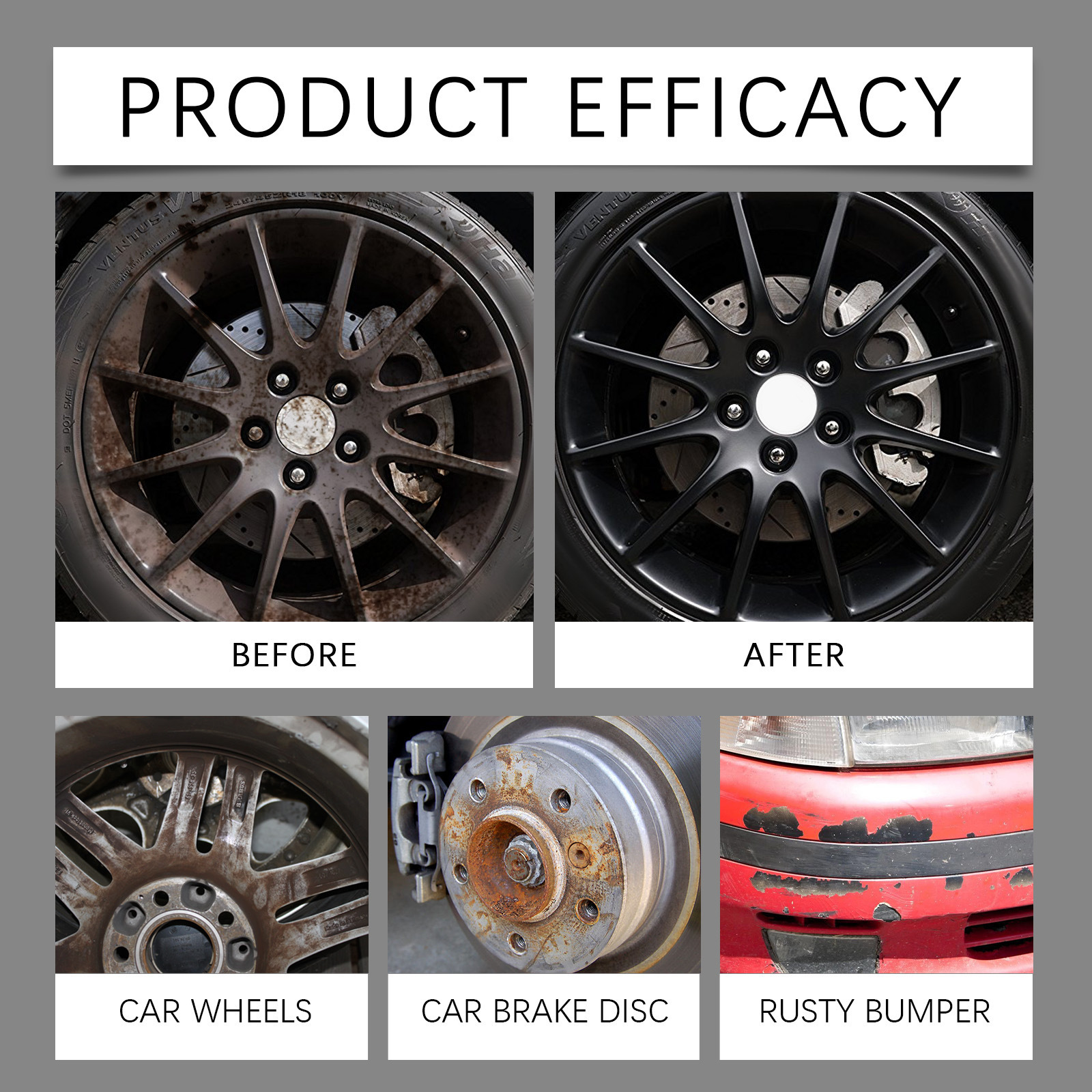 Rayhong Wheel Rust Removal Cleaning Spray Decontamination Polishing Maintenance Wheel Hub Car Wheel Cleaning Agent