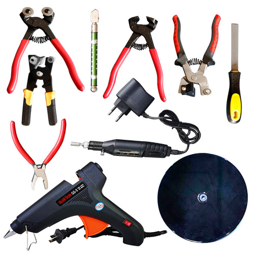 DIY mosaic scissors set round mouth stone auxiliary electric grinder glass knife breaker pliers hand tools